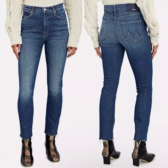 Mother Superior Denim The Dazzler Ankle Fray In Painfully Obvious Blue Jeans 28 - Picture 2 of 11